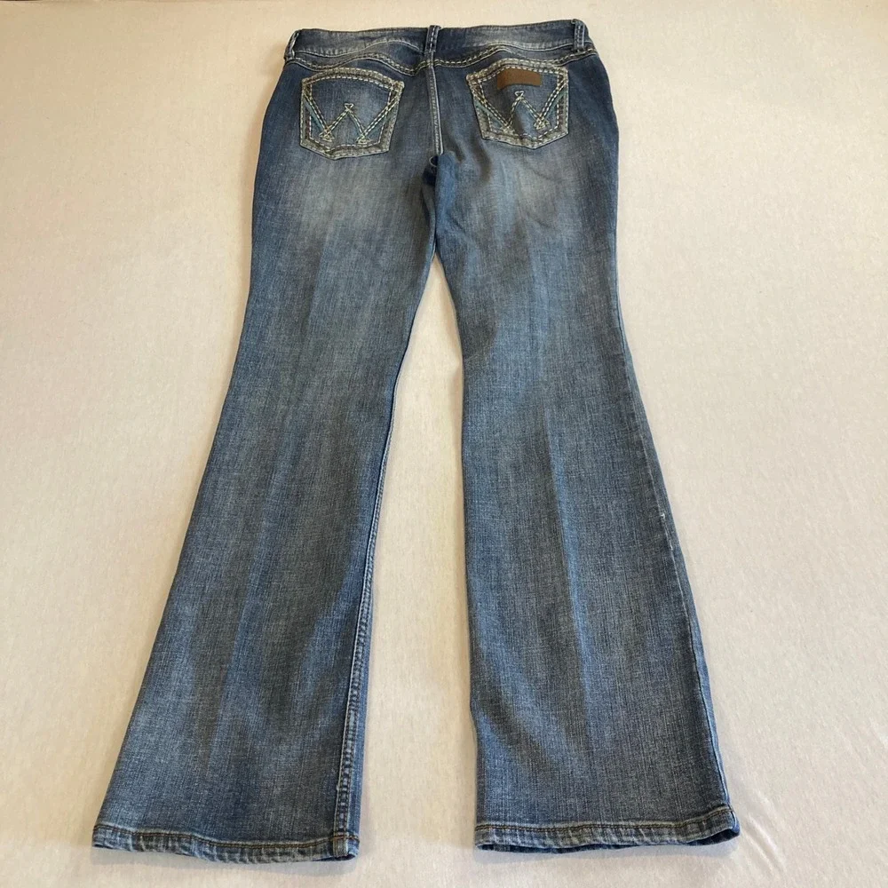 Wrangler Boot Cut Jeans Womens 13/14 (33x31.5) Medium Wash Stretch Denim 07MWZDW